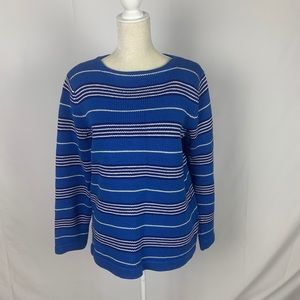 Lauren Ralph Lauren Stripe Knit Sweater Women Size Medium Work Preppy Business